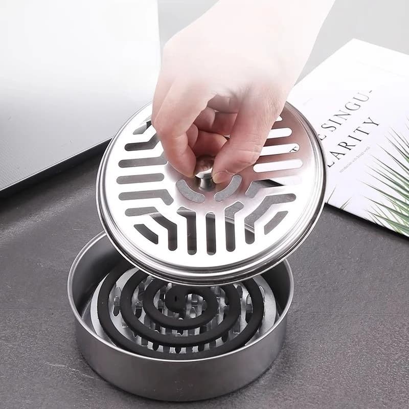 1PC Incense Holder, Mosquito Coil Tray Holder For Household With Lid, Outdoor Mosquito Coil Box, For Living Room And Bedroom