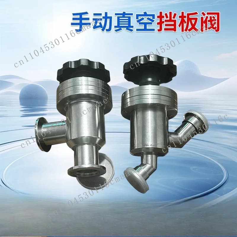 Manual Vacuum Flapper Valve KF16/25/40/50 Stainless Steel 316/304 Angle Valve L/Y Type Vacuum Dedicated