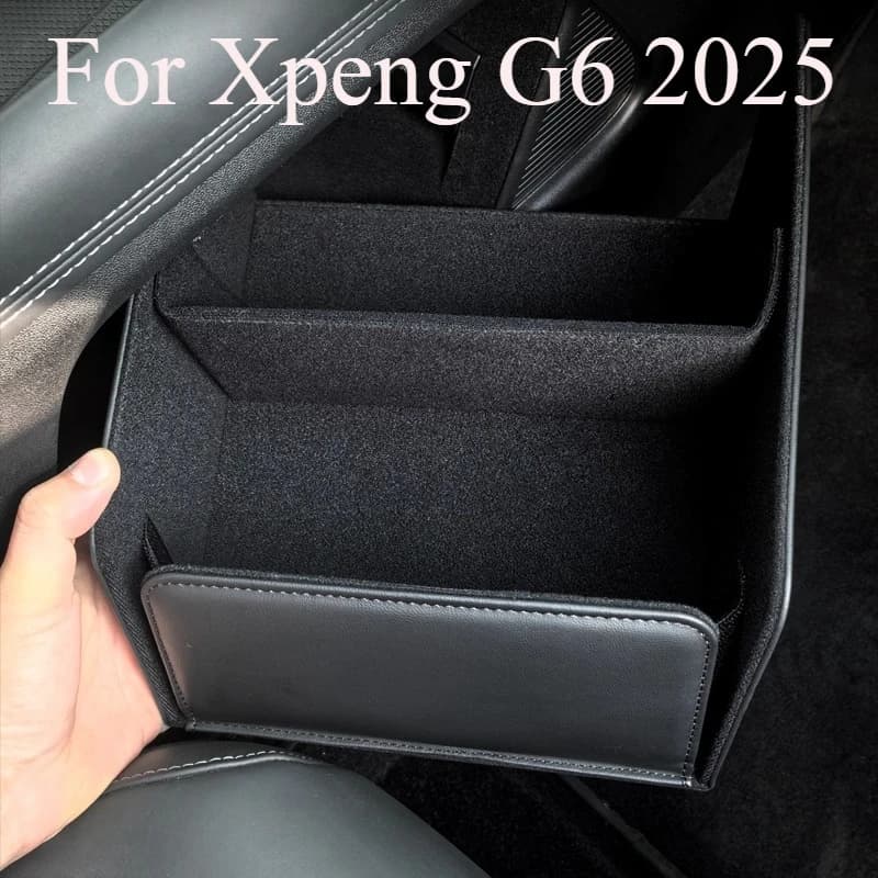 For Xpeng G6 2025 Leather Lower Center Console Organizer Box | Premium Interior Storage Tray | Anti-Slip & Drop-in Installation