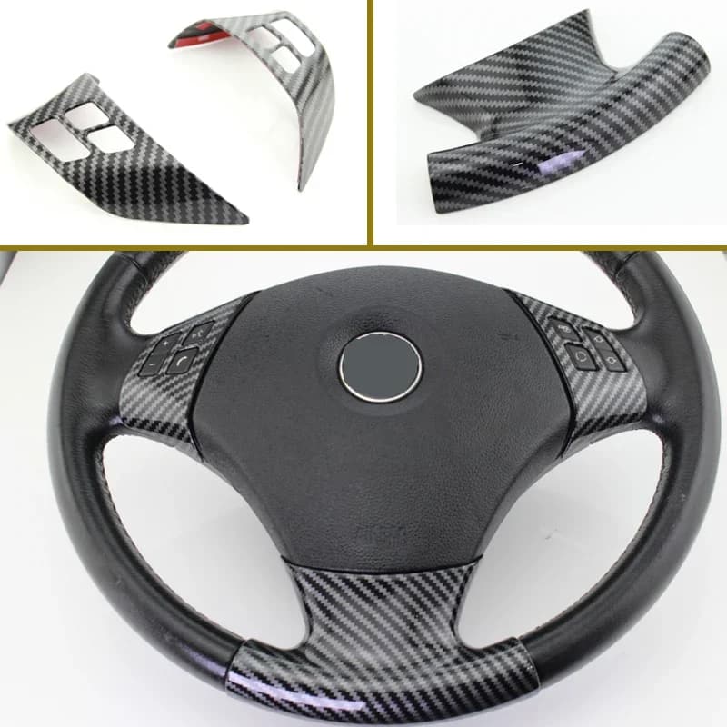 For BMW 1 3 Series E87 E90 E92 E93 2005-2012 Carbon Fiber Style Steering Wheel Shiny Cover Decorative Steering Wheel Patch