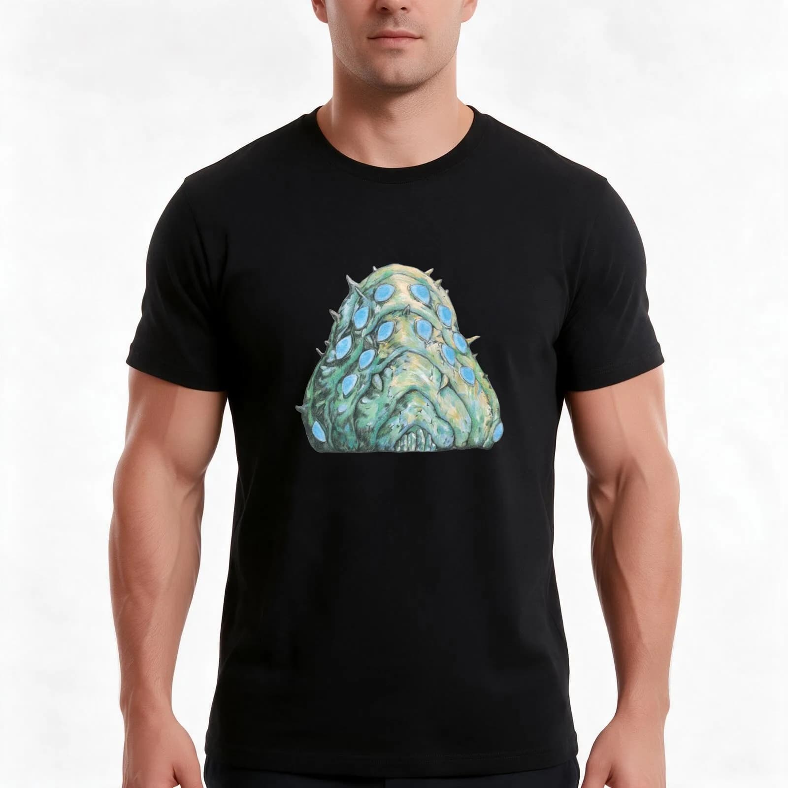 Ohmu T-Shirt, Summer Casual Cotton Tee, Oversized Streetwear Tops, Vintage Graphic Print, Loose Fit Short Sleeve, 100% Cotton
