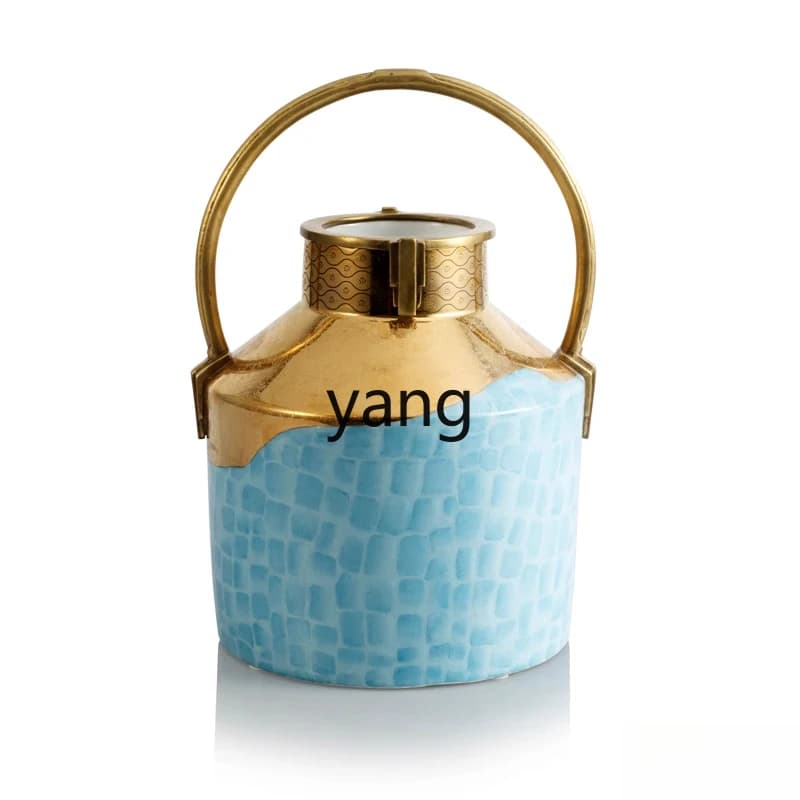 CX  French personality versatile ceramic handle with lid decorative jar table top exquisite ornament