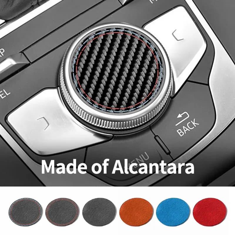 For Audi 8V A3 S3 (2014-2019) Sport Car Multimedia Button Knob Cover Trim Sticker Anti Scratch Carbon Fiber Interior Accessories