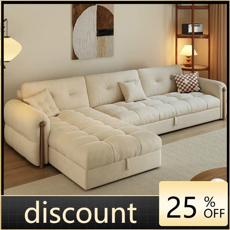 LH telescopic sofa bed folding dual-purpose fabric sofa living room small apartment multi-functional furniture
