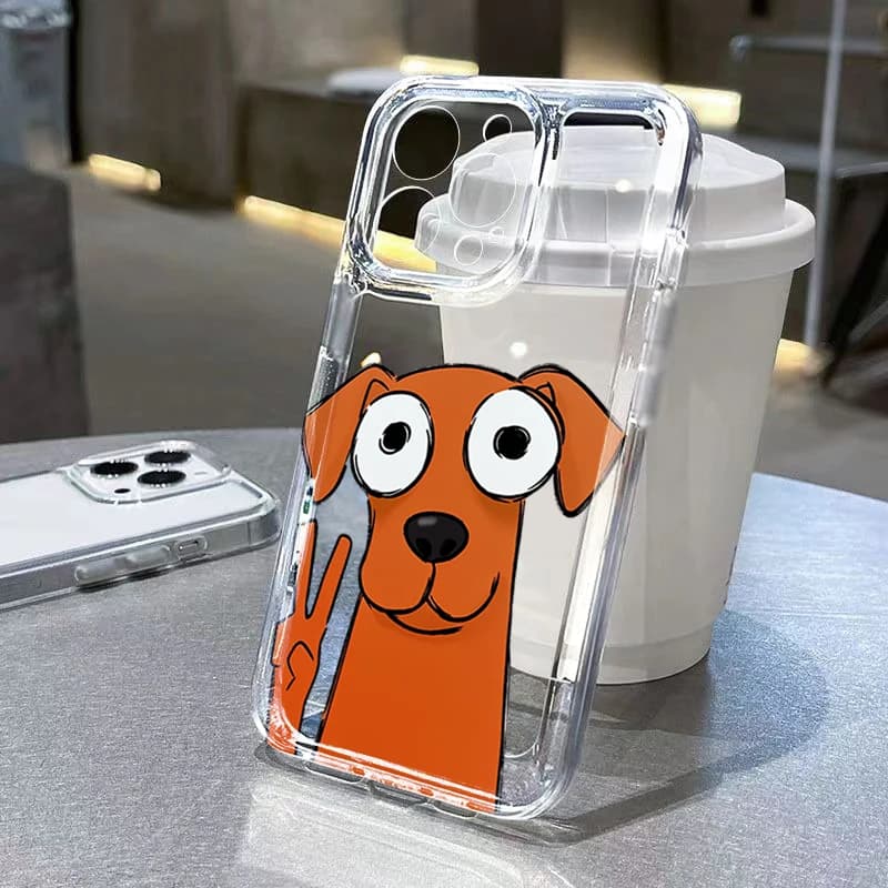 Cute Cartoon Dog Clear Phone Case For Xiaomi Redmi Note 14 Pro 4G 13 12S 11 12 15 Pro Plus 5G Redmi 14C 13C 12C Shockproof Cover