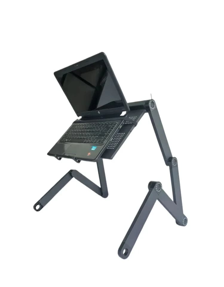 Laptop computer desk lying down with computer office folding bracket lying flat working