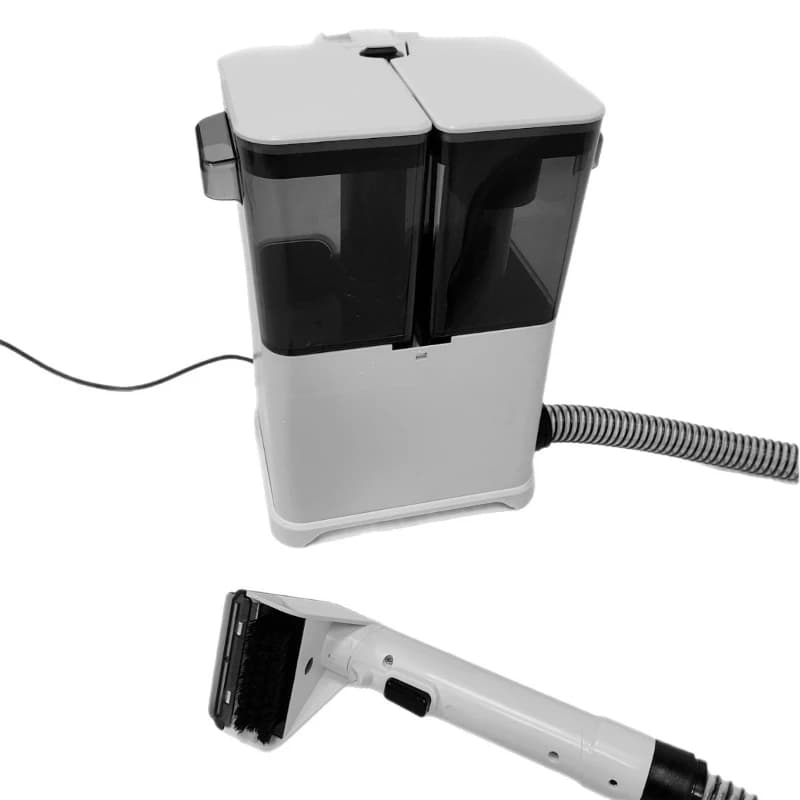 Fabric cleaning machine, integrated washing and suction, decontamination oil spray and suction oil removal carpet curtain