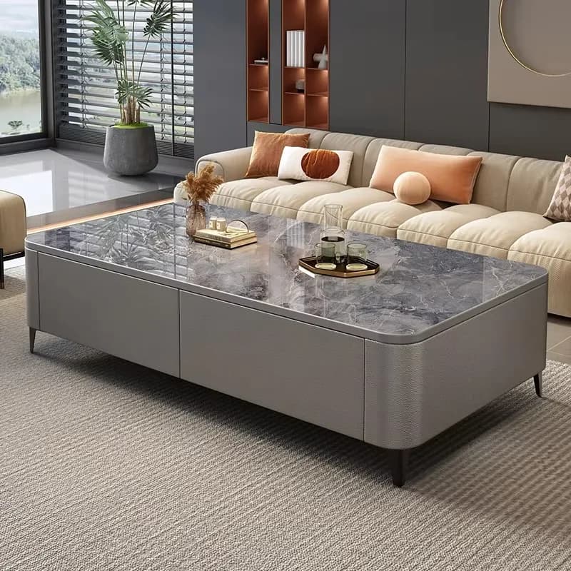 Drawer Designer Coffee Table Gray Modern Rustic Design Space Saving Coffee Table Luxury Unique Couchtisch Furniture For Home