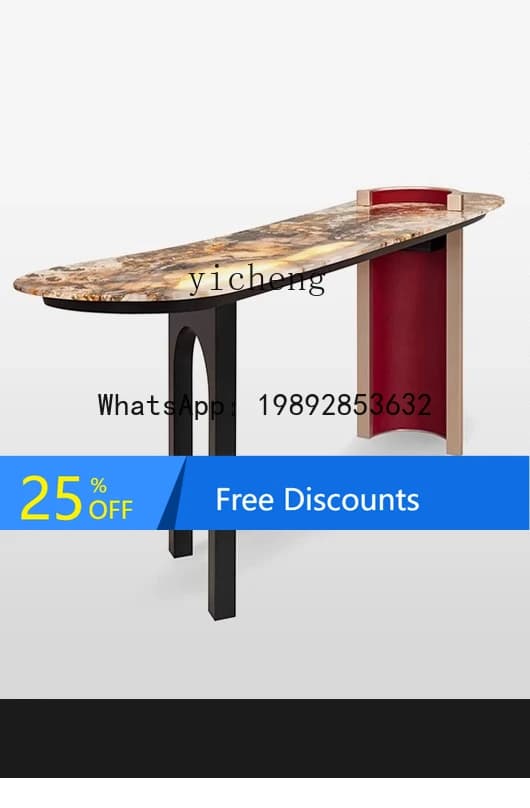 AA  light luxury wall entrance table narrow entrance  entry stainless steel natural luxury stone entrance platform