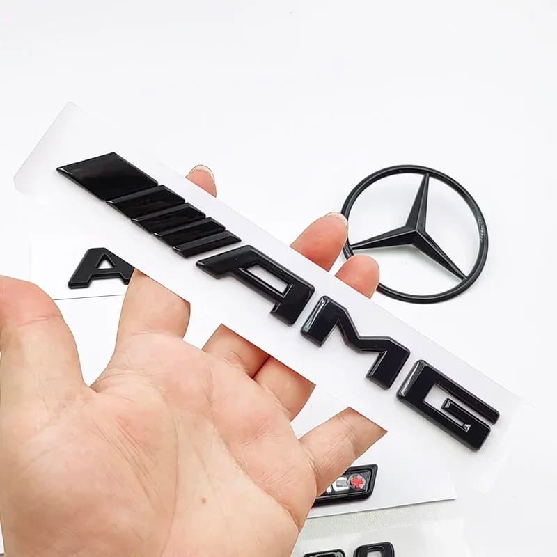 For Mercedes Benz A 45S AMG W177 3D ABS Black A45S Logo Turbo 4MATIC Badge Car Rear Star Sticker Trunk AMG Emblem Accessories