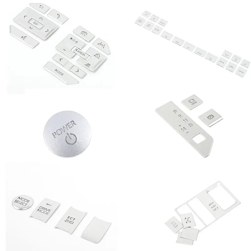 Stainless Steel Silver Interior Kit For Toyota Land Cruiser Prado 250 LC250 2024+ Car Steering Wheel Button Decorative Stickers