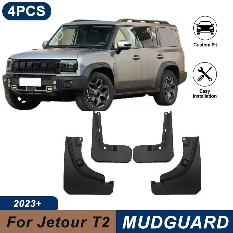 4PCS Car Mud Flaps For Jetour T2 2023+ Waterproof Anti-Splash Fender Mudguards Auto Exterior Accessories