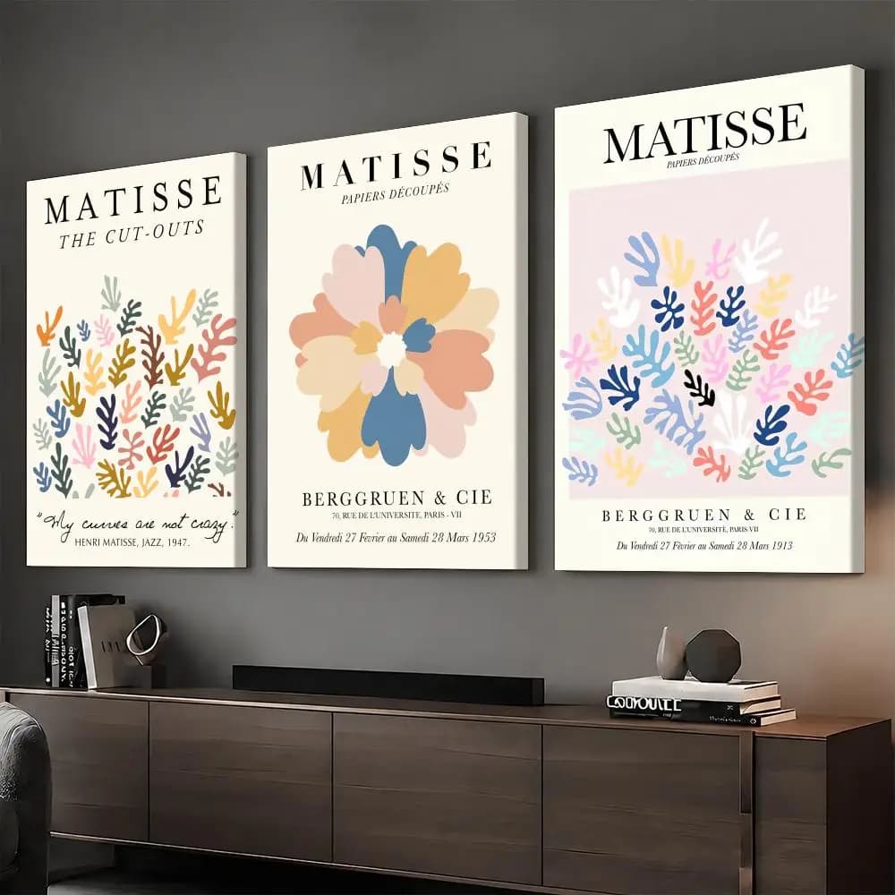 Henri M-Matisse Nordic Art Painting Calligraphy HD Modern Style Inner Frame Canvas Bedroom Room Hallway Wall Art Decor