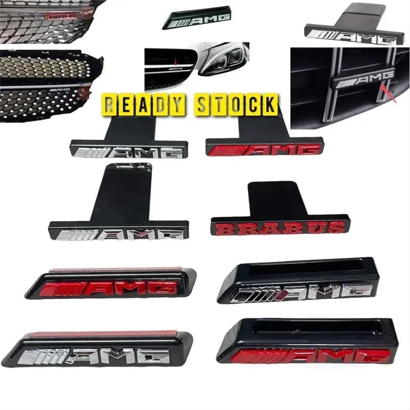3D ABS Car Styling Sticker for Mercedes Benz AMG Badge Logo Front Grille Emblem Decoration Decals Auto Modification Accessories