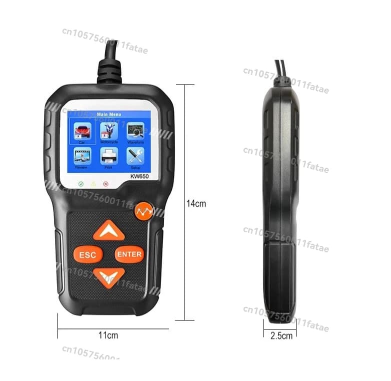 KW650 6V-12V Car Motorcycle Electric Car Lawn Mower Battery Detector