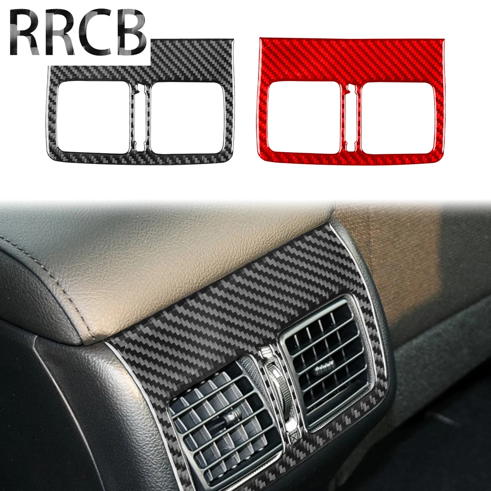 For Toyota Camry XV50‌ 7th 2012-2014 Car Accessories Carbon Fiber Rear Center Air Outlet Vent Interior Cover Decorative Stickers