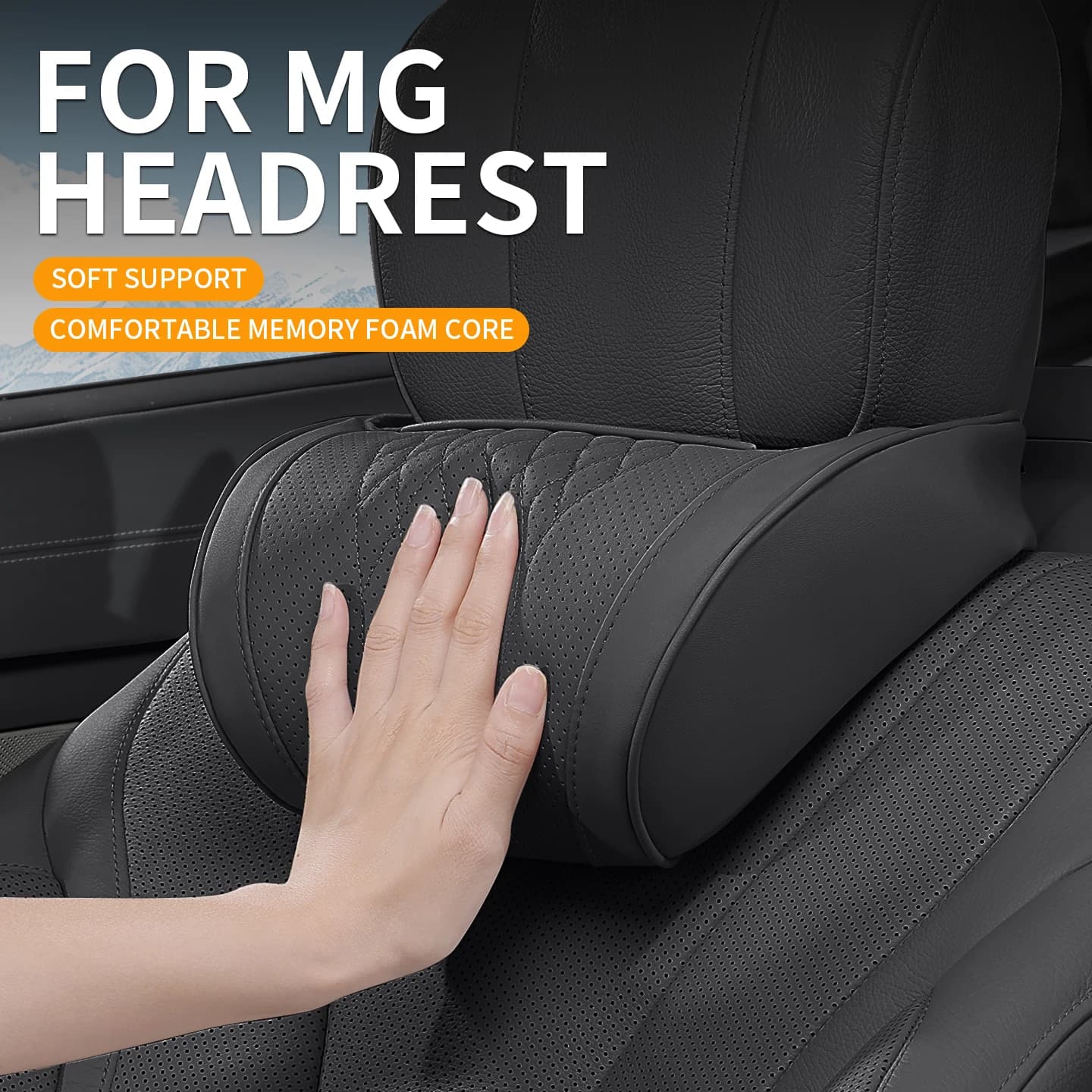 Universal Memory Foam Car Headrest Car Neck Pillow Relieves Fatigue for MG4 EV ZS/ZS EV HS MG3/5/7/6 ONE Cyberster Car Interior