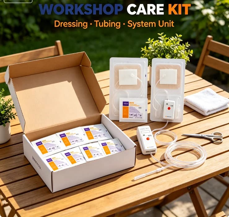 Accelerate Wound Healing NPWT Negative Pressure Therapy System,VAC Vacuum Pump Unit with  Wound Dressing Dressing Complete Kit