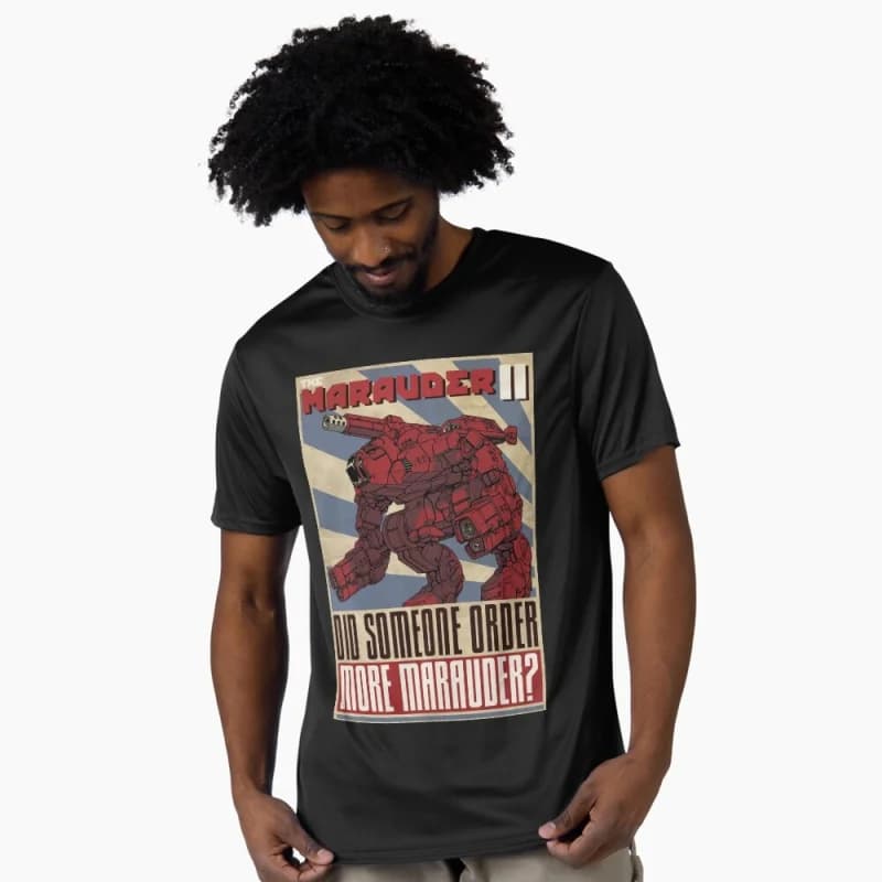 The Marauder II Mechwarrior MWO Mech Combat RPG Gift t shirt for gamer Battletech Graphic clothes Short sleeve All size tops