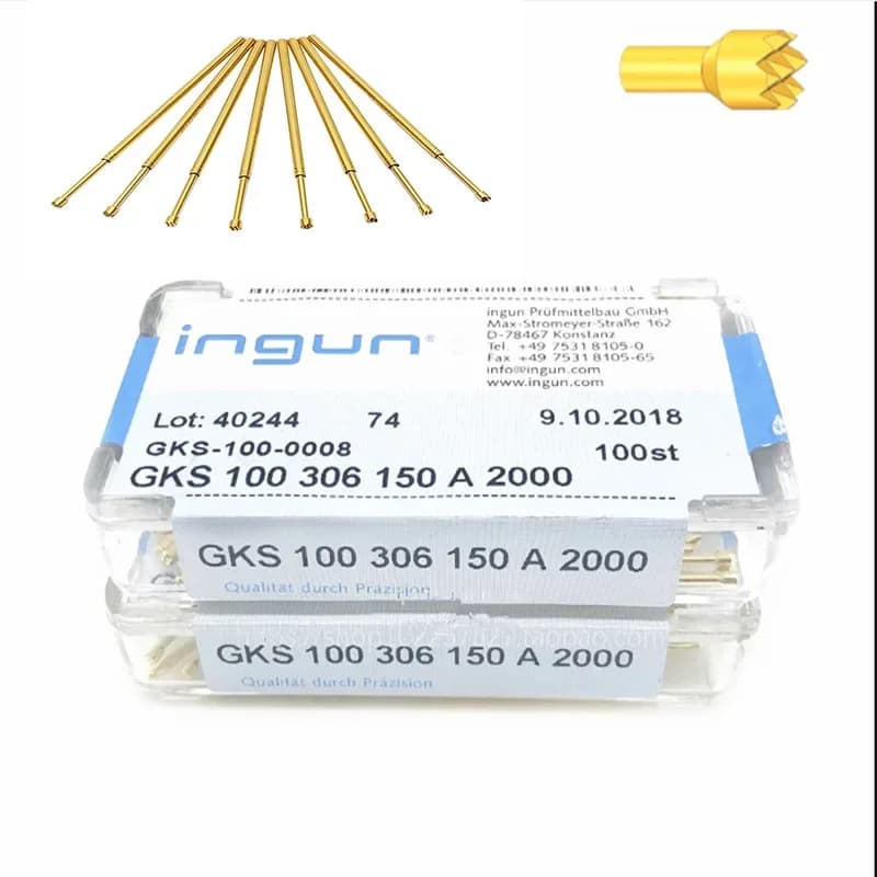 100PCS INGUN British Steel Probe GKS100 306 150 A2000/A3000 9-jaw Plum Blossom 1.36mm Spring Test Pin