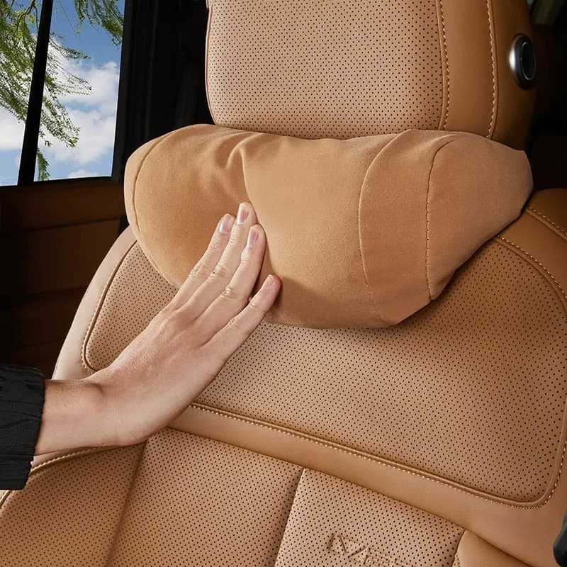 For Chery iCAUR V27 Suede Neck Rest Back Support Interior Modification Accessorie Car Seat Headrest Neck Pillow Waist Cushion