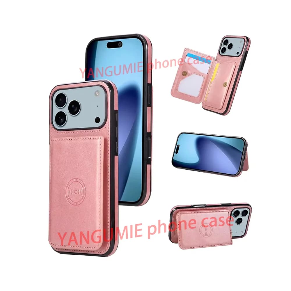 For Full range of iPhone 6S-18 Pro Max magnetic wallet mobile phone holster card Apple 17 bracket anti-fall protective cover