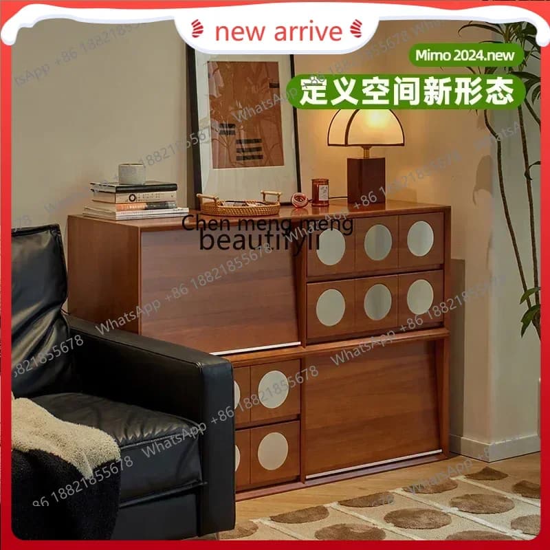 SS new styleRetro solid wood dining side living room sofa side cabinet TV storage floor model ss 7486 ss 7486