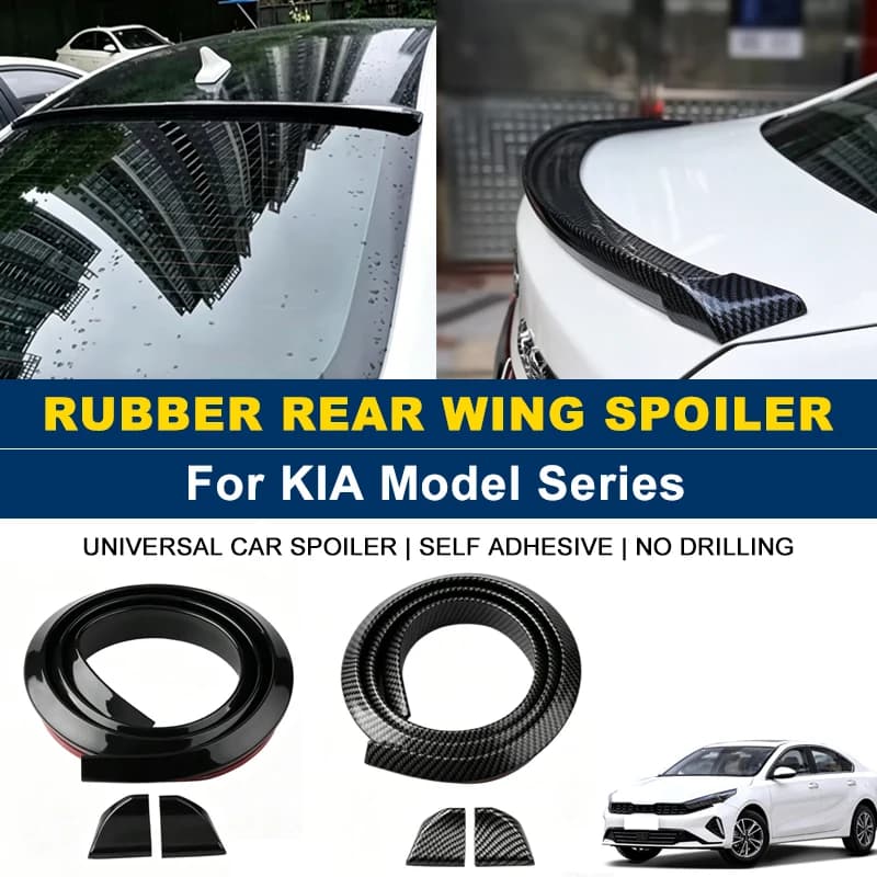 For KIA K5 Forte Sportage Sorento Seltos Stinger Carnival Rio 1.5M Self-Adhesive Rear Spoiler Wing No Drill Trunk Lip Parts