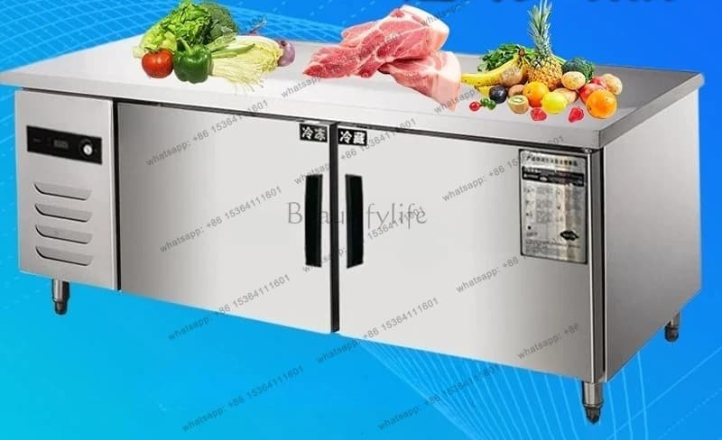 Refrigerated Workbench Commercial Fresh-Keeping Freezing Operation Table Freezer Flat Cooling Kitchen Refrigerator