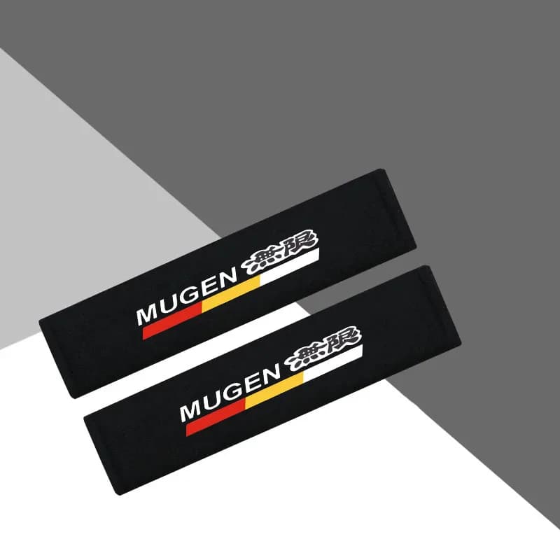 2Pcs For MUGEN Power Sport Civic Hrv Jazz City Car Seat Belt Cushion Safety Belt Shoulder Protector Pad Auto Accessories