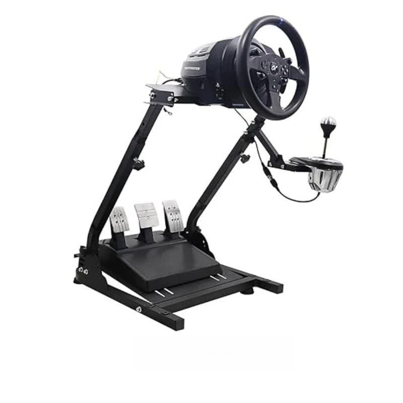 Folding sim racing game steering wheel seat stand
