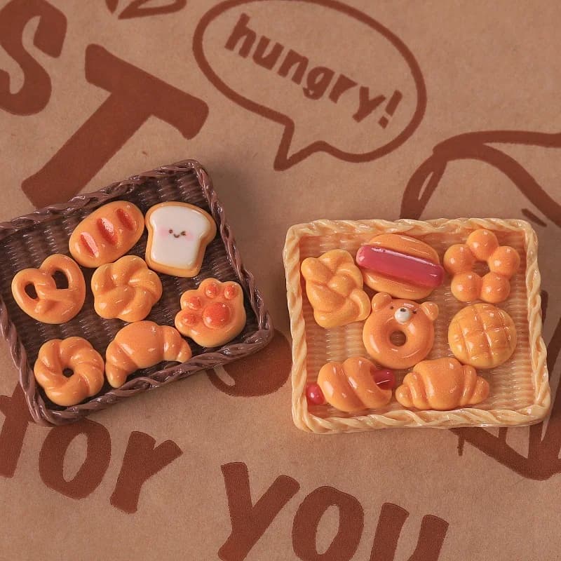 10 Pcs Miniatures Mini Simulated Soda Bread Diy Croissant Ham Sausage Pineapple Bun Decoration Crafts