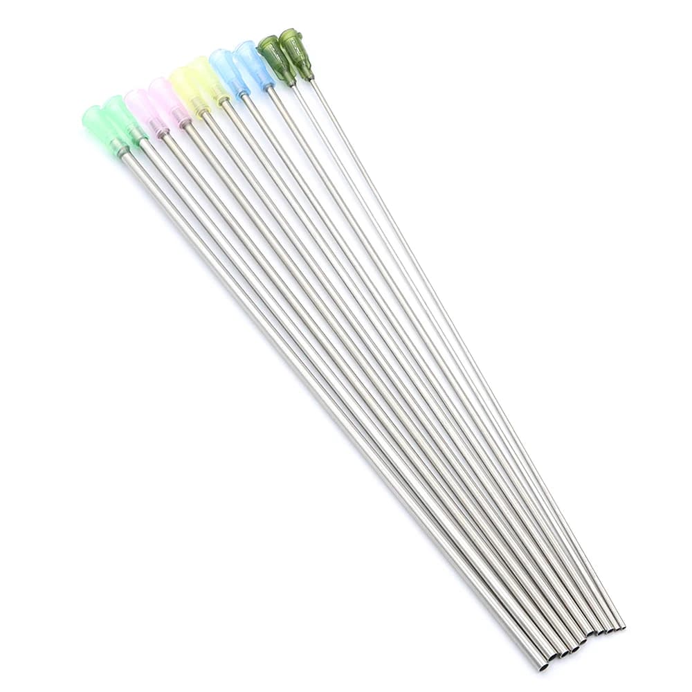 10pcs 200mm Dispensing Needle Syringe Needle 8 Inch Blunt Needle Tip Luer Lock for Filling Liquid, Glue and Syringe 10G-14G