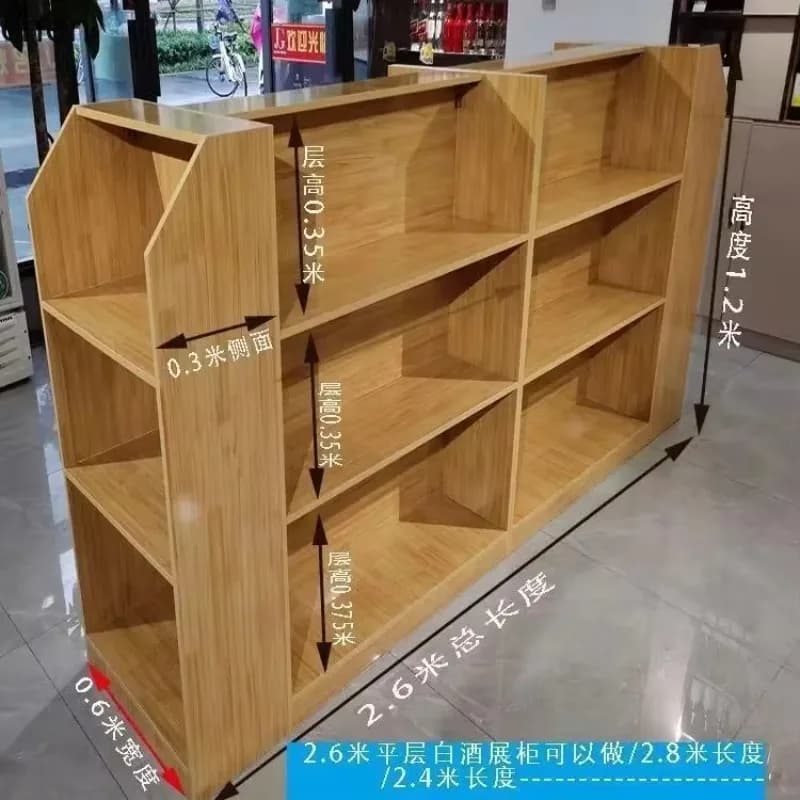D4 Island Cabinet Shelf Wine Display Cabinet Island Rack Wine Floor Display Rack