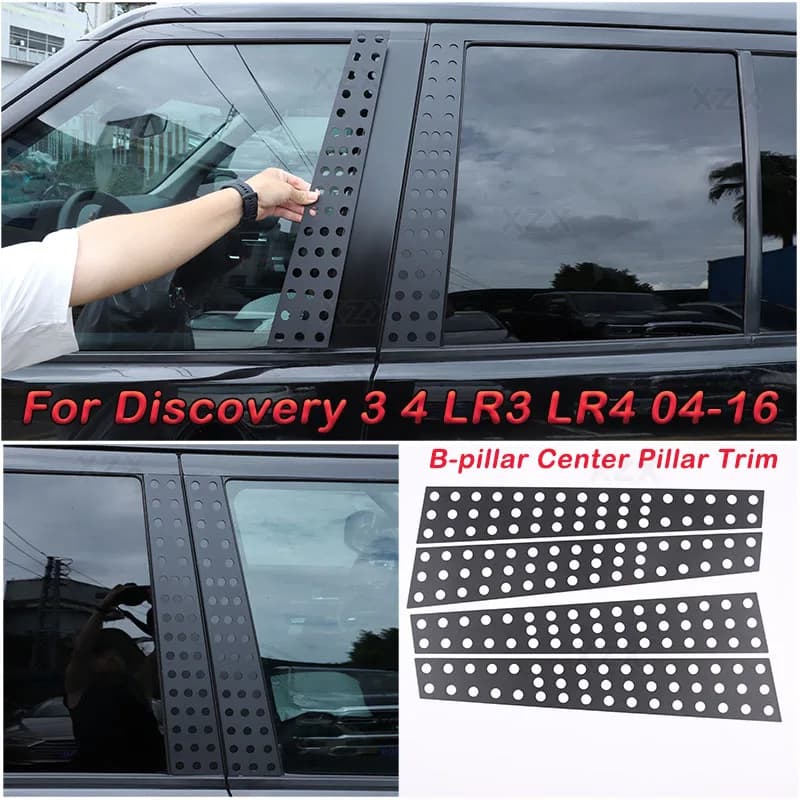 For Land Rover Discovery 3 4 LR3 LR4 04-16 Car Door Window Center B Pillar Post Aluminum Alloy Cover Trim Car Accessories