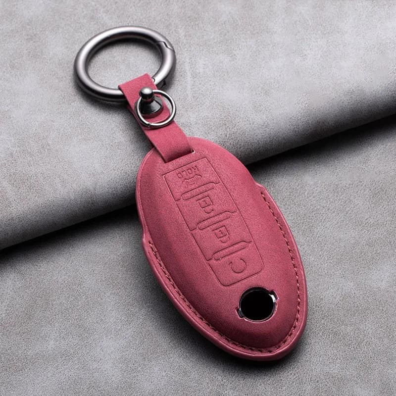 Leather Car Key Shell Case Fob Cover Keychain For NISSAN Maxima Altima Versa Sentra Sunny Sylphy Teana Qashqai X-Trail Juke