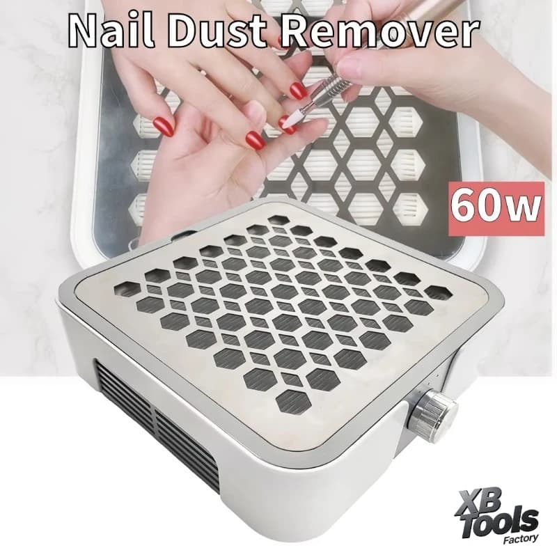 60W Brushless Nail Dust Remover Strong Suction Nail Vacuum Cleaner Manicure with Removable Filter Low Noise Nail Dust Collect