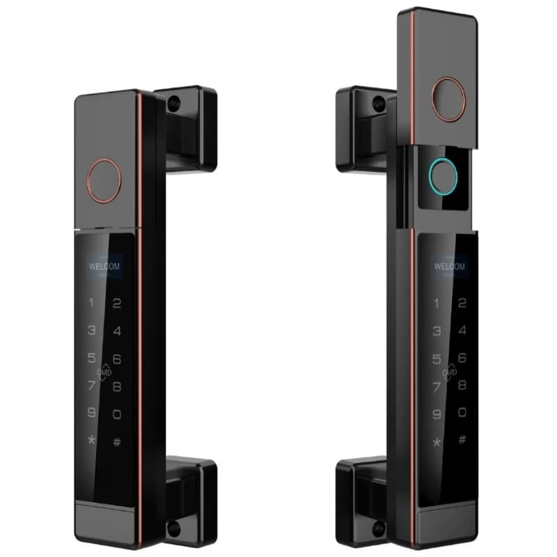 Double-sided courtyard villa broken bridge aluminum outdoor waterproof swipe card fingerprint flat open anti-theft smart lock
