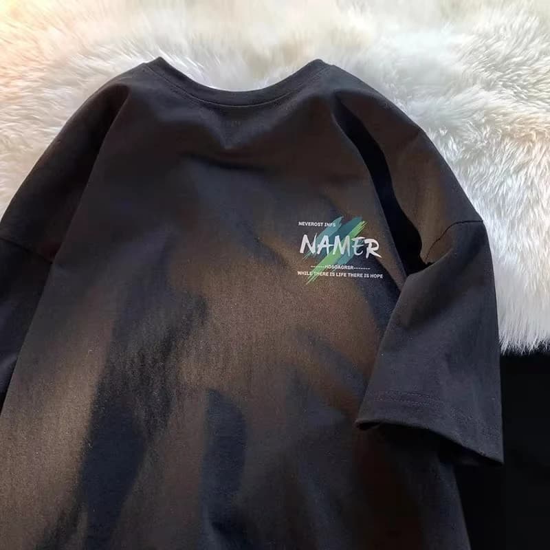 Short Sleeve T-shirts Men's Summer New Fashion Cotton Simple Classic American Style Heavy Duty Casual Trendy T-shirts Male Tops