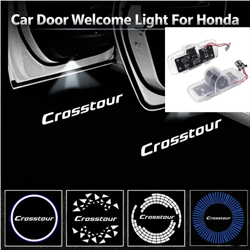 2PCS LED Ghost Emblem Projector Door Welcome Courtesy Lights For Honda Crosstour 2011‑2016 Auto Interior Mod Accessories