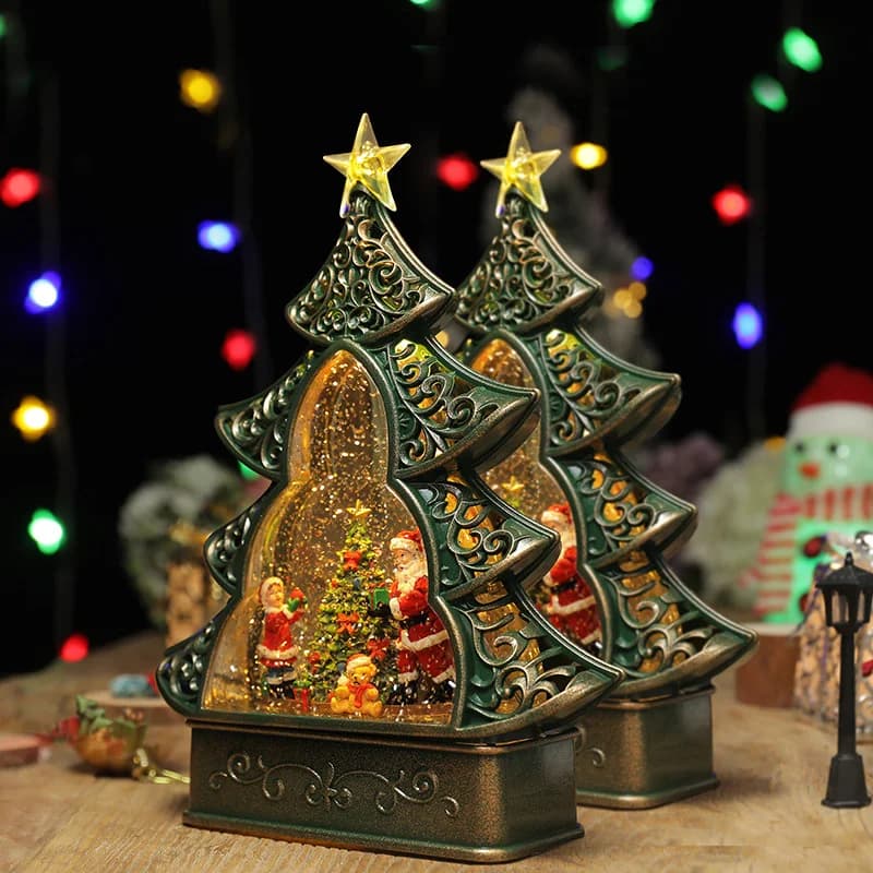 Christmas LED Candle Light Tree Ornament Creative Luminous Tabletop Decoration Night Light For Home Holiday Gift Kids Room Decor