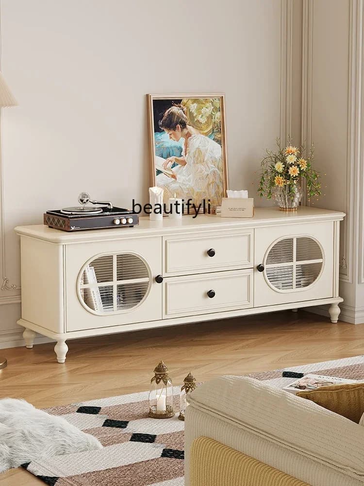 cc182French style, household living room wall storage locker Small apartment 1.6M white solid wood floor cabinet R