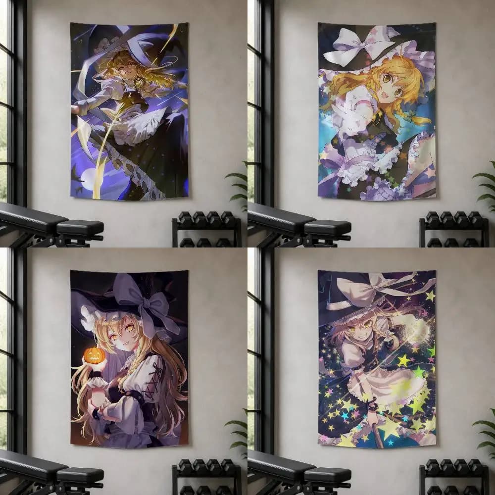 M-Marisa Kirisame Decorative Hanging Flag with Grommets for Garage Bedroom Dorm Wall Decor