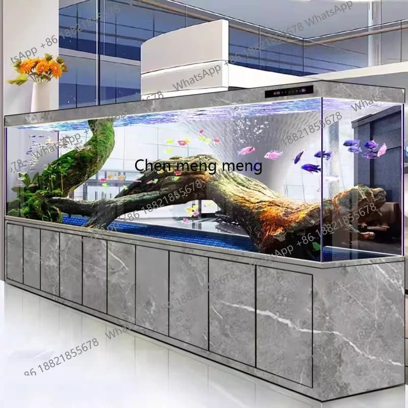 B178 Living room large aquarium bottom filter ultra-white glass household ecological dragon fish tank free of water change