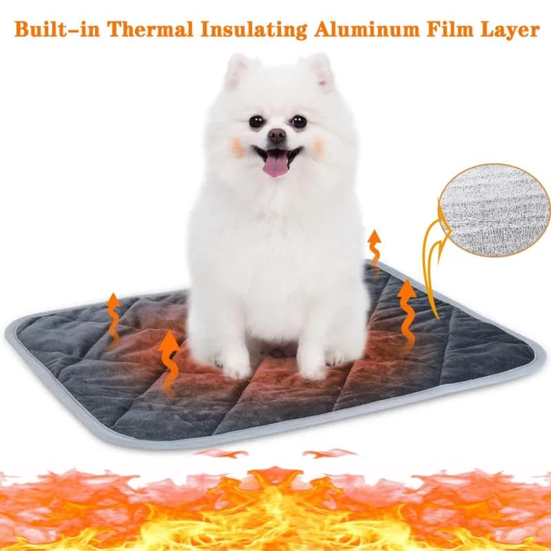 Pet Heat‑Storage Heating Pad, Waterproof Thermostatic Warm Mat for Cats Dogs Winter Use