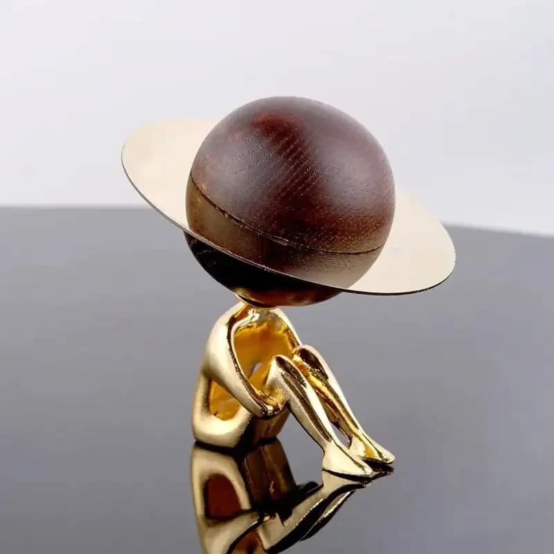Metal Handicrafts Simulated Human Figure Sculpture Abstract Planetary Character Desktop Storage Ornaments Home Decoration
