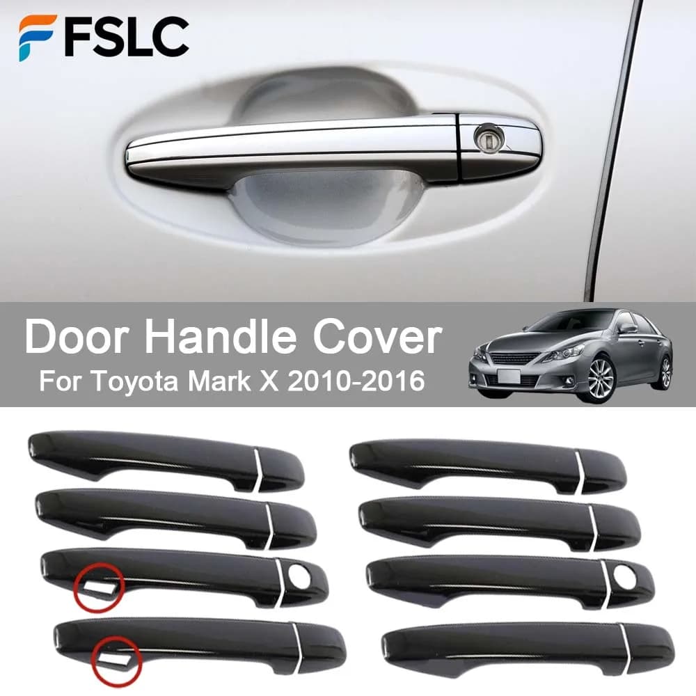 Car Decoration Door Handle Cover For Toyota Mark X 2010-2016 Glossy Black Cars Accessories Styling Upgrade Modify A Car