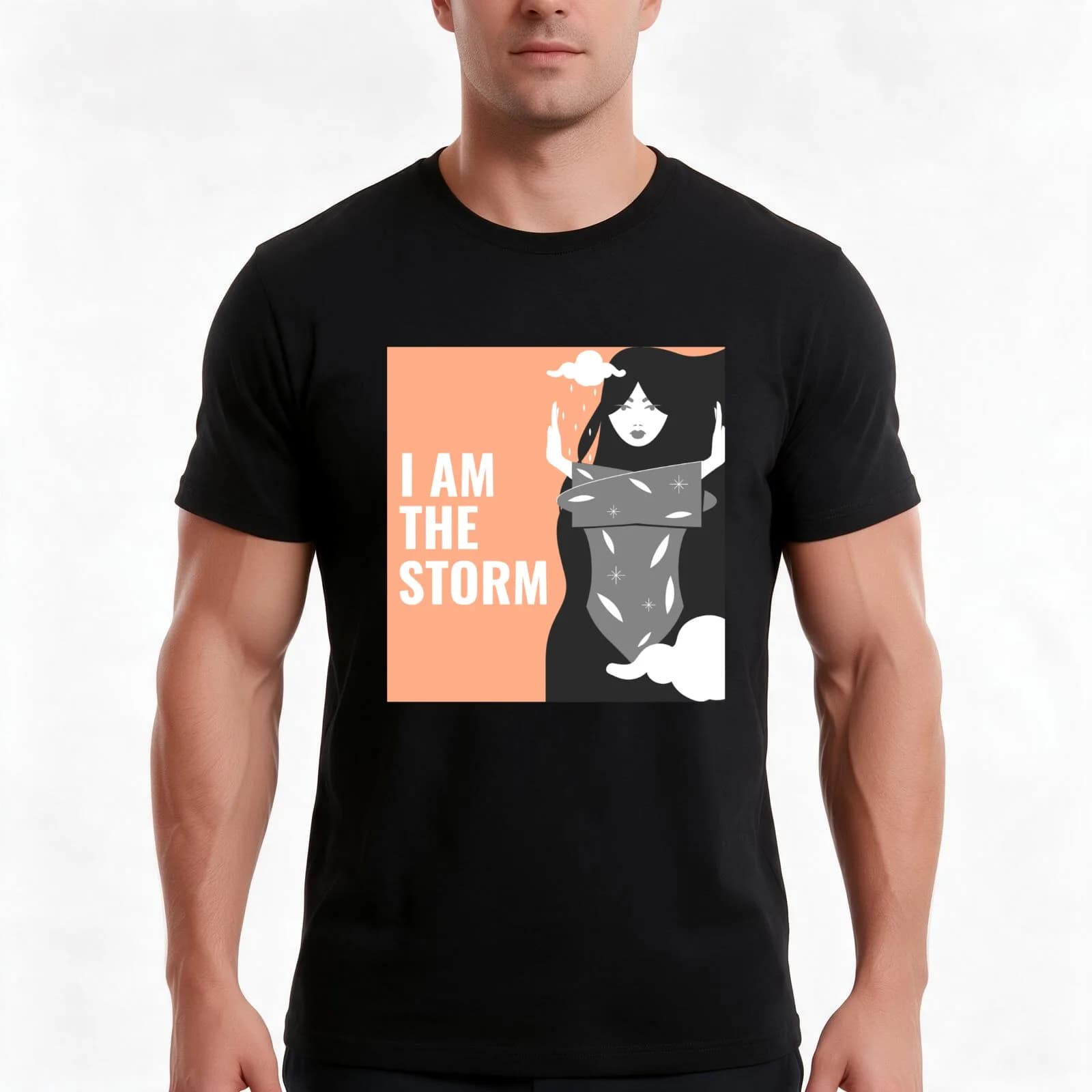 I Am The Storm - Empower Women T-Shirt, Summer Casual Cotton Tee, Oversized Streetwear Tops, Vintage Graphic Print, 100% Cotton