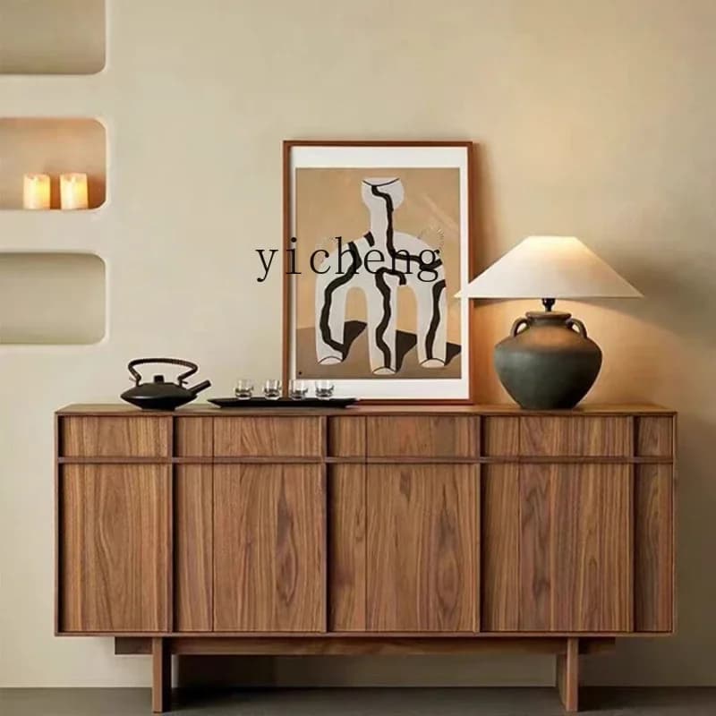 Solid Wood Sideboard Silent Style Living Room Bedroom Storage Side Cabinet Entrance Cabinet