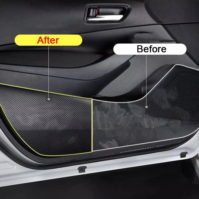 For Hongqi EHS7 2024 2025 2026 Car Door Anti Kick Pad Carbon Fiber Leather Texture Anti Dirt Protective Sticker Auto Accessories